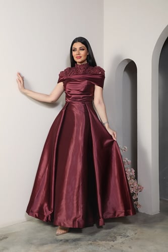 فستان تفته ناعم ملكي