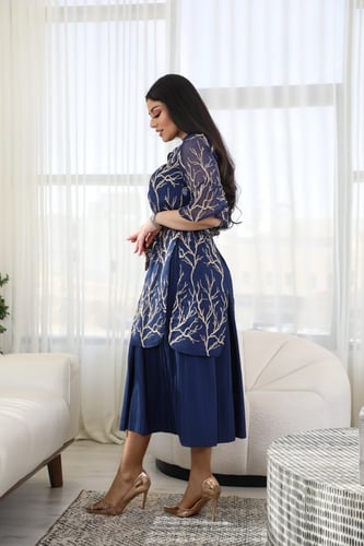 فستان قطعتين بكسرات