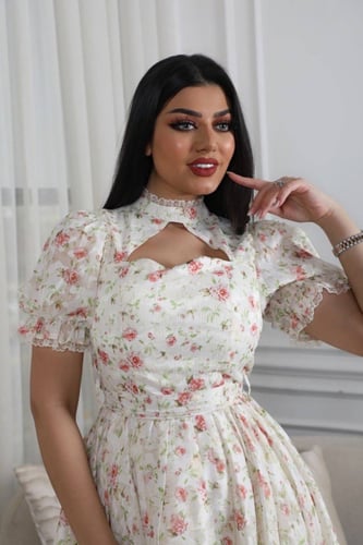 فستان ميد مشجر