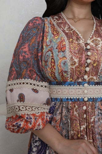 فستان ميد مشجر براند