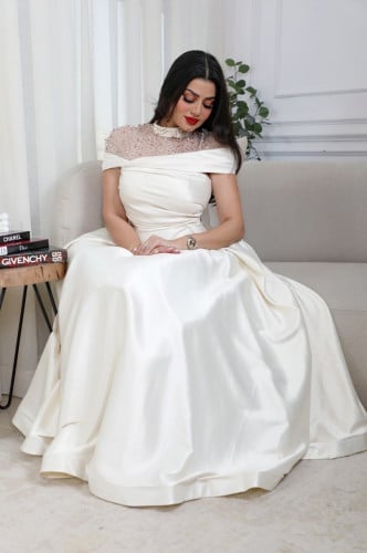 فستان تفته ناعم ملكي