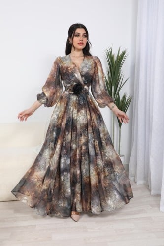 فستان مشجر كلوش