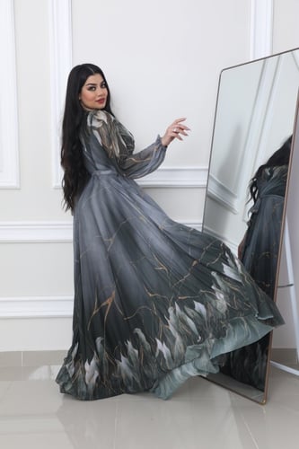 فستان سهره برنت راقي مع فصوص