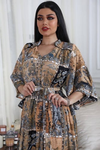 فستان مشجر طويل بمقاسات كبيرة