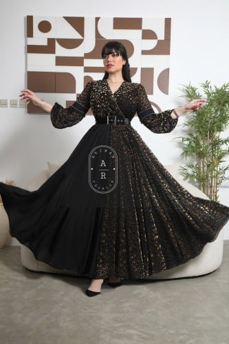 فستان ساتر راقي بتشجيره نمري