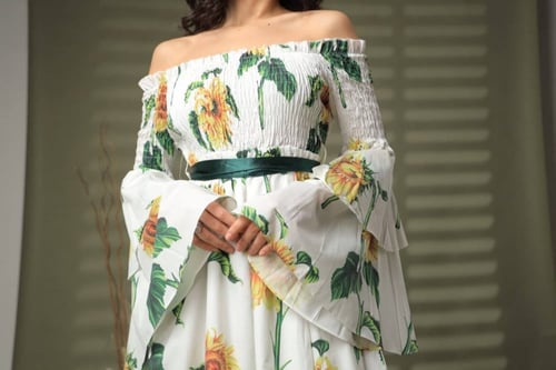 فستان ناعم بصدر مطاط