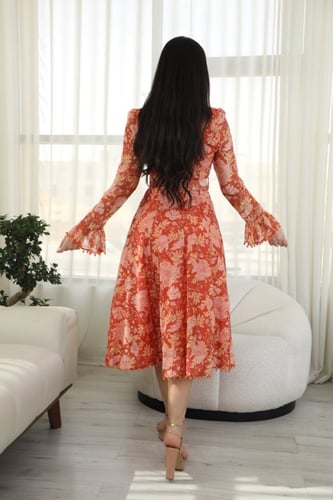 فستان ميد مشجر اورنج