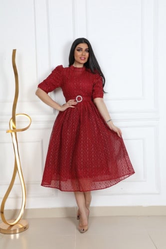 فستان سهره ب كم حيران احمر