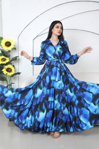 فستان طويل مشجر