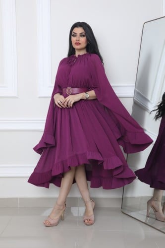 فستان شيفون راقي مع حزام