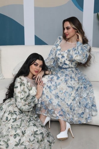 فستان قماش مورد مع لمعه