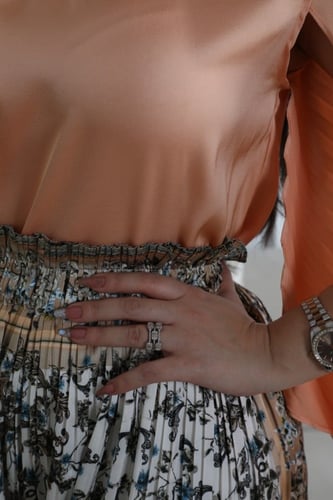 طقم بنطلون وبلوزه مشجر