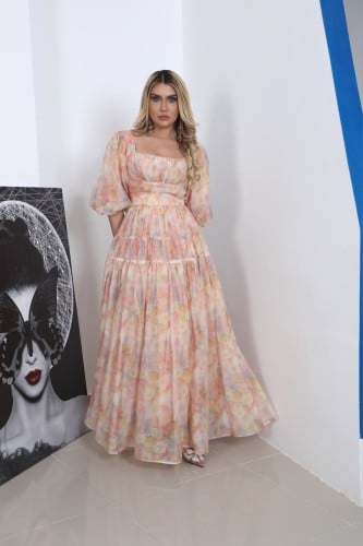 فستان ساتر باكمام بف