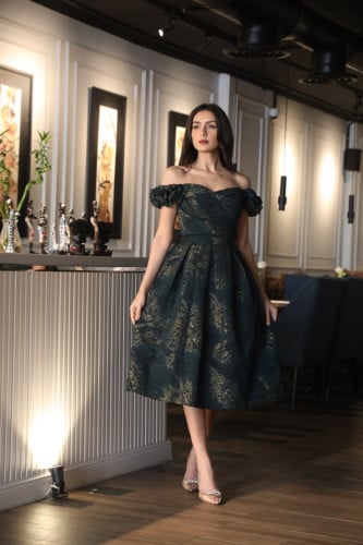 فستان جاكار قصير