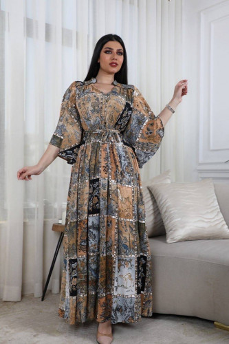 فستان مشجر طويل بمقاسات كبيرة