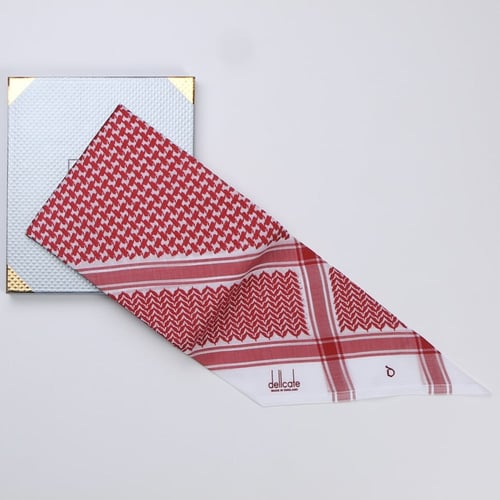 شماغ ديليكات احمر غامق انجليزي موديل 2024