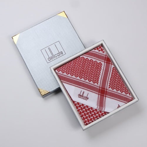 شماغ ديليكات احمر غامق انجليزي موديل 2024