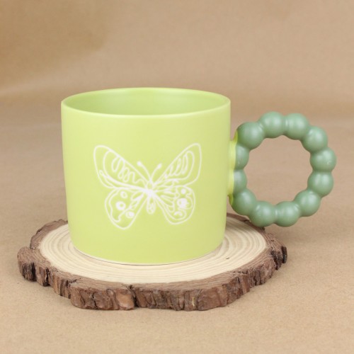 كوب الفراشة لون تفاحي 260 مل