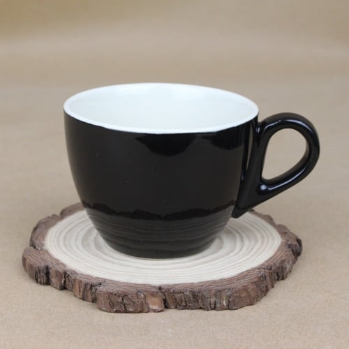 كوب قهوة اسود مع صحن 220 مل
