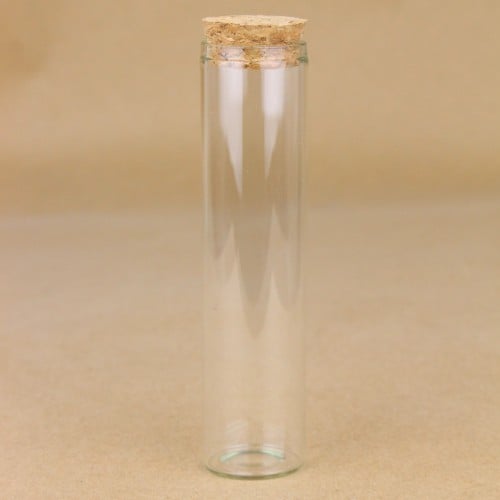 انبوب زجاجي حافظة للبُن بغطاء مطاطي 20 جرام