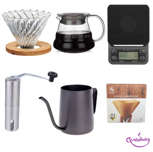 بكج V60 بقمع خشبي