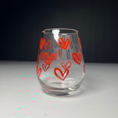 كوب كروي زخرفة قلوب 350 مل