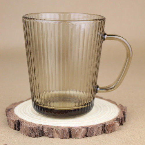 كوب زجاجي بمسكة 370 مل