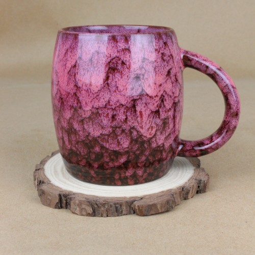 كوب قهوة سيراميك وردي 390 مل