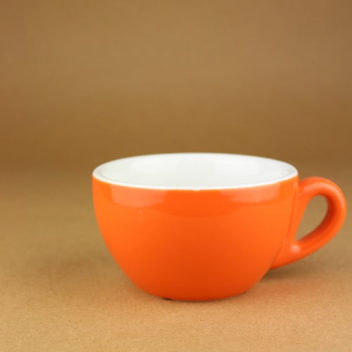 كوب قهوة برتقالي مع صحن 200 مل