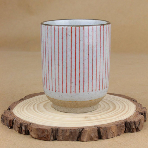 كوب قهوة مزخرف رمادي مخطط 150 مل