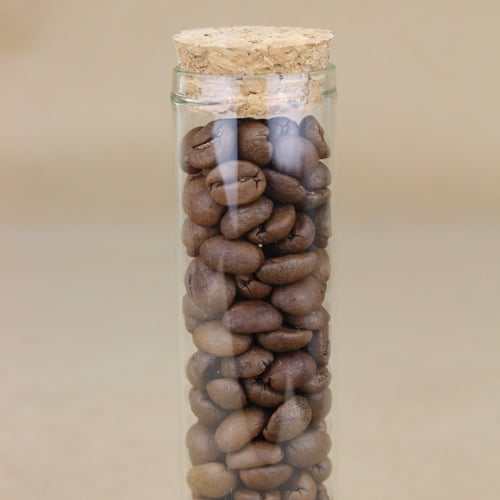 انبوب زجاجي حافظة للبُن بغطاء مطاطي 20 جرام