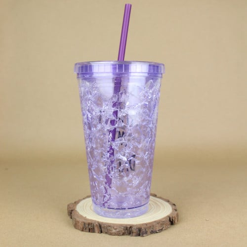 كوب بنفسجي مشروبات باردة بلاستيكي 420 مل