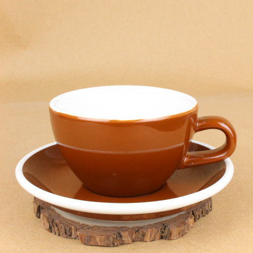 كوب قهوة بني مع صحن 270 مل