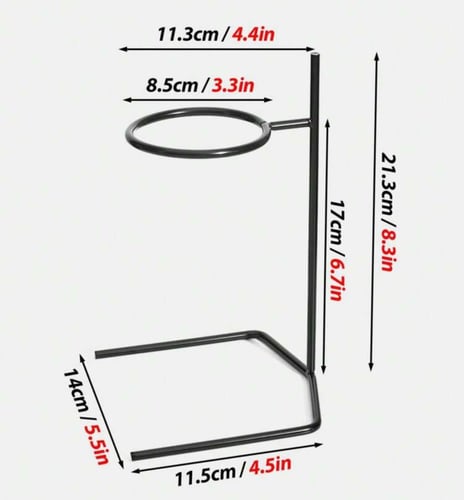 حامل V60 اسود قطعة واحدة