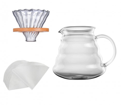 بكج V60 قمع خشبي + سيرفر 02 + فلاتر