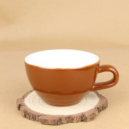 كوب قهوة بني مع صحن 270 مل