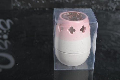 مجموعه (12) مبخرة سيرميك بي علبة شفاف