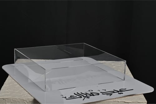 تبسي اكريلك بقاعدة عبارة(عيدمبارك) 30سم