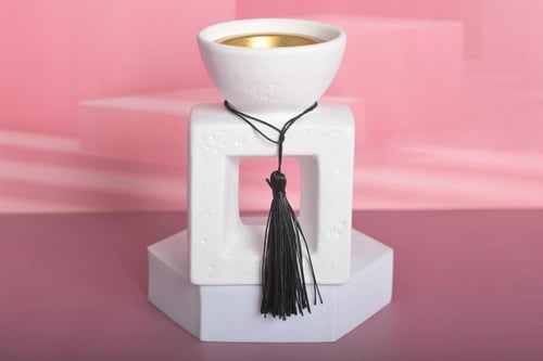 مجموعه(12) مبخرة سيرميك مع كتلة اسود بي علبة شفاف