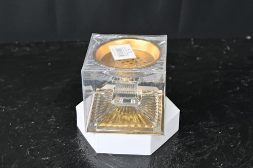 مجموعه(١٢) مبخرة زجاج غطاء ذهبي مع علبة شفاف