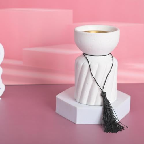 مجموعه(12) مبخرة سيرميك مع كتلة اسود بي علبة شفاف