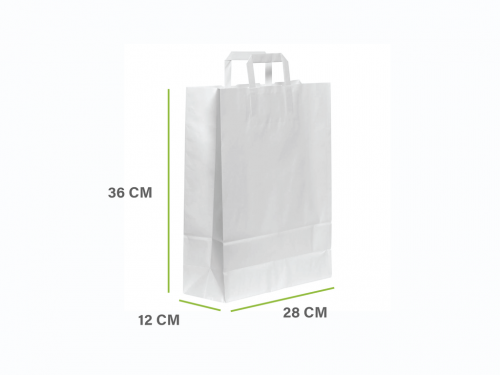 مجموعة (12) اكياس ورق ابيض 36×28×12سم