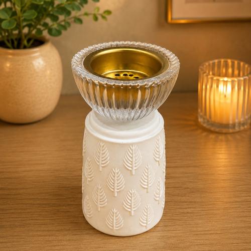 Set of (12) ceramic incense burners with crystal