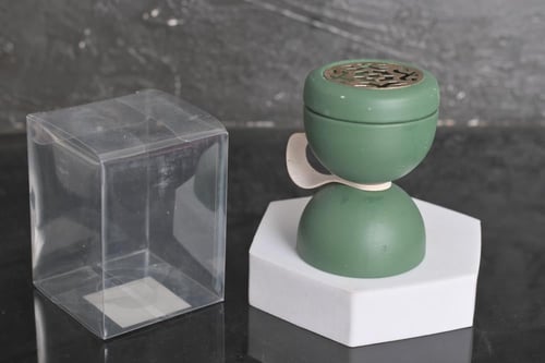 مجموعه(12) مبخرة سيرميك بيد جلد وعلبة شفاف لليوم ا...