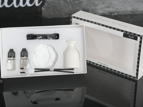 مجموعة (12) فواحات وردة سيرميك مع حبتين معطر