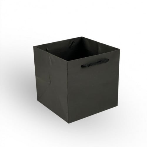 مجموعة ( 12) كيس كرتوني اسود عرضي الشكل بقاعدة - 1...