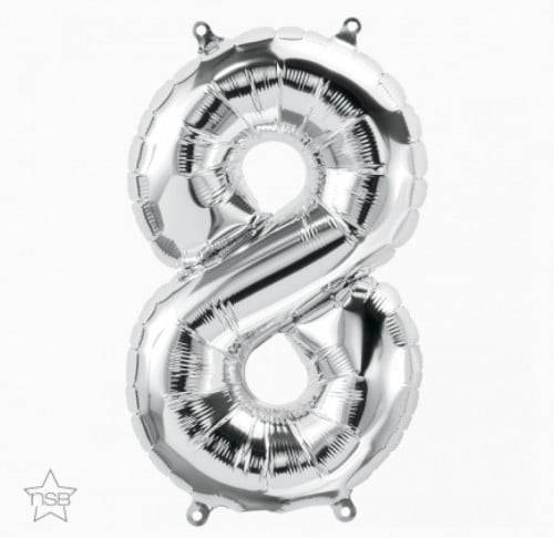 بالون رقم فضي كبير | Large Foil Balloon Number Sil...