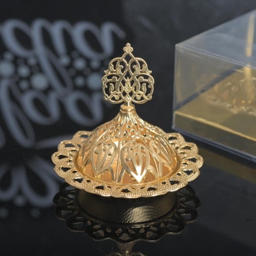 مجموعه (12) راس مبخرة لون ذهبي بي علبة شفاف