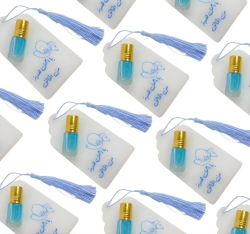 مجموعه (12) قواعد اكريلك مع تولة عطر بعبارة يا اجم...