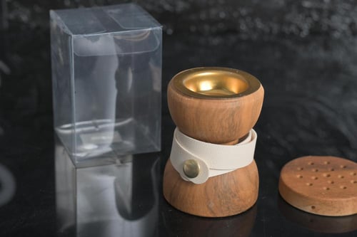 مجموعه (12) مبخرة سيرميك بني بي علبة شفاف